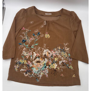 DARLING Brown Floral Blouse XL